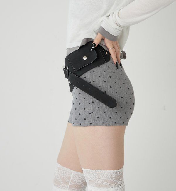  「【SLOPPY/スロッピー】リブショートパンツ」|チノ|