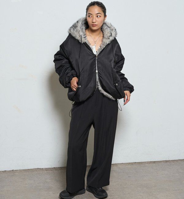  「【お気に入りNO.1】2WAY リバーシブルファーブルゾン」|ブルゾン・スタジャン|