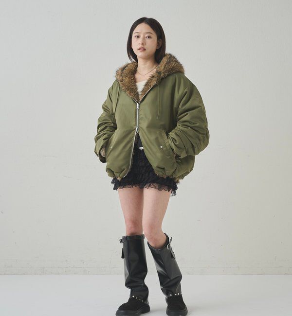  「【お気に入りNO.1】2WAY リバーシブルファーブルゾン」|ブルゾン・スタジャン|