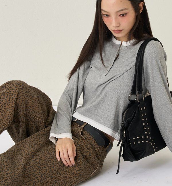  「レイヤードヘンリートップス」|Tシャツ・カットソー|