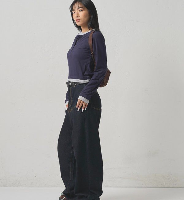  「レイヤードヘンリートップス」|Tシャツ・カットソー|