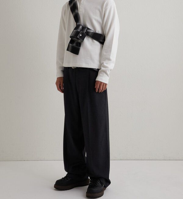  「【UNISEX】Sourcreamワッフルヘンリーネックトップス」|Tシャツ・カットソー|