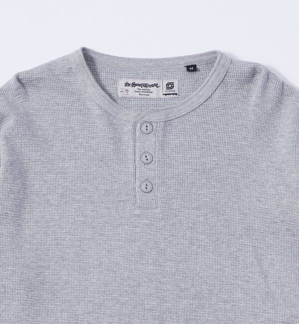  「【UNISEX】Sourcreamワッフルヘンリーネックトップス」|Tシャツ・カットソー|