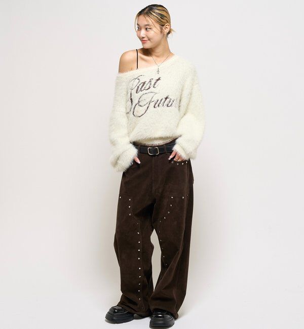  「シャギーロゴオフショルニット」|ニット・セーター|