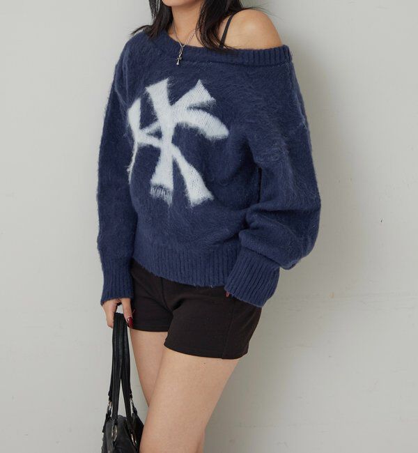  「MOHAIR-TOUCH OFF SHOULDER KNIT TOP」|ニット・セーター|