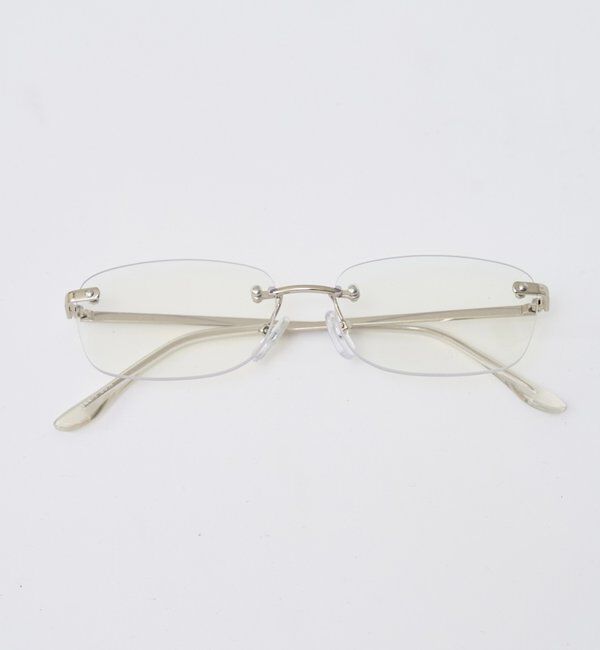  「スクエアリムレスメガネ」|ピアス|