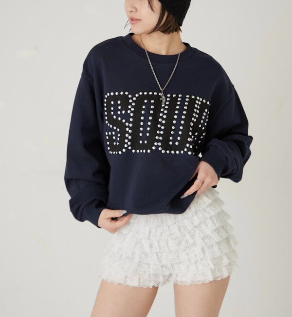  「【UNISEX】Sourcream スタッズクルースウェット」|Tシャツ・カットソー|