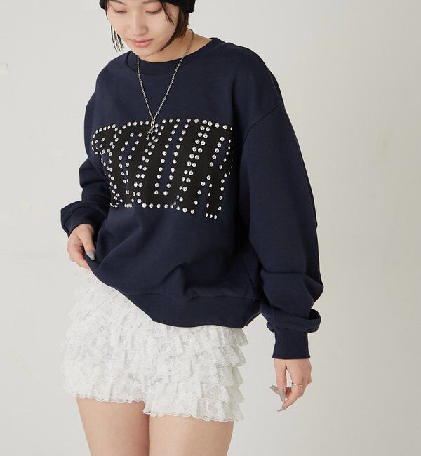  「【UNISEX】Sourcream スタッズクルースウェット」|Tシャツ・カットソー|