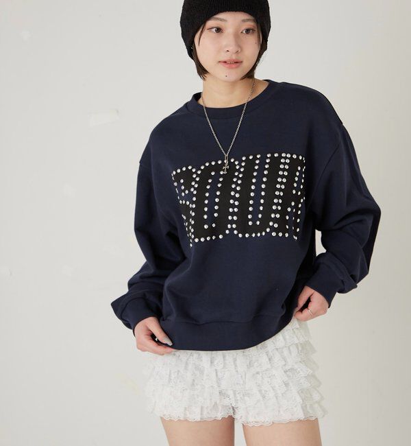  「【UNISEX】Sourcream スタッズクルースウェット」|Tシャツ・カットソー|