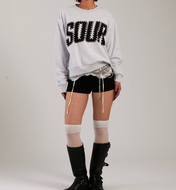  「【UNISEX】Sourcream スタッズクルースウェット」|Tシャツ・カットソー|