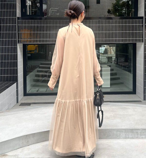  「【オケージョン/サイズ展開あり/人気につき再販】チュールハイネックワンピース」|ワンピース|