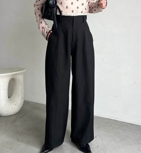  「フリルウエストパンツ」|チノ|ブラック