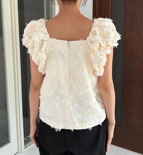  「【SNSで話題！/オケージョンにも◎】ジャガードパフショルダートップス」|シャツ・ブラウス|