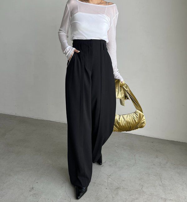  「〈C.L〉カットオフハイウエストパンツ」|チノ|