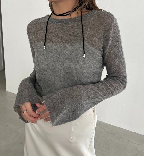  「〈C.L〉カシミアウールフレアスリーブニット」|ニット・セーター|グレー