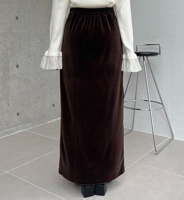  「【低身長サイズあり】ベロアIラインスカート」|スカート|