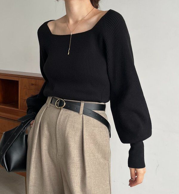  「スクエアパフニット」|ニット・セーター|