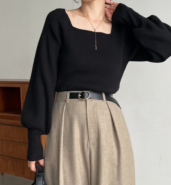  「スクエアパフニット」|ニット・セーター|