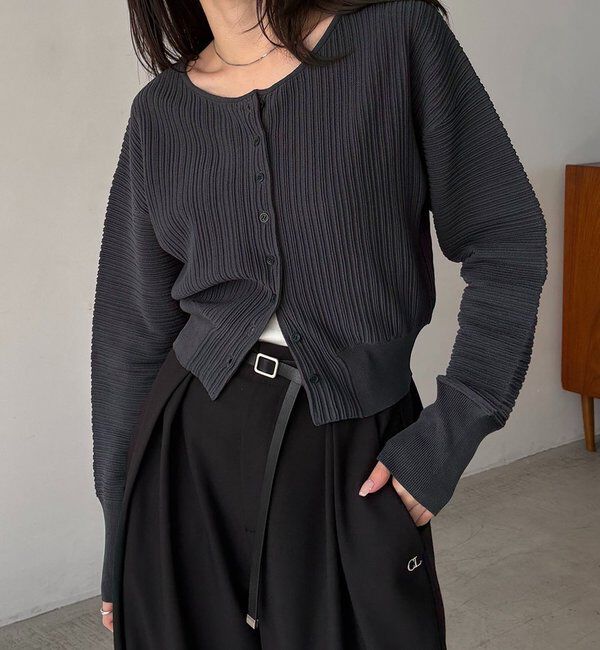  「プリーツパフカーディガン」|カーディガン|