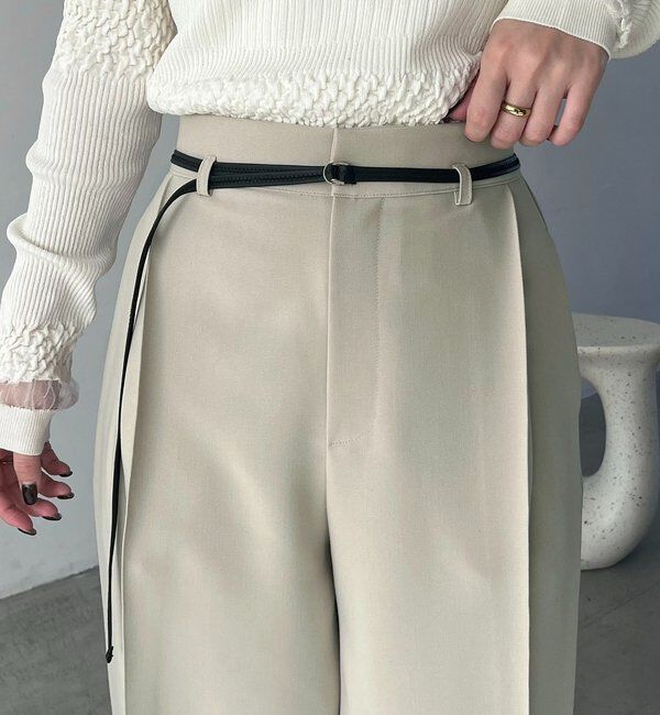 「【低身長サイズあり】カーブタックベルト付パンツ」|チノ|