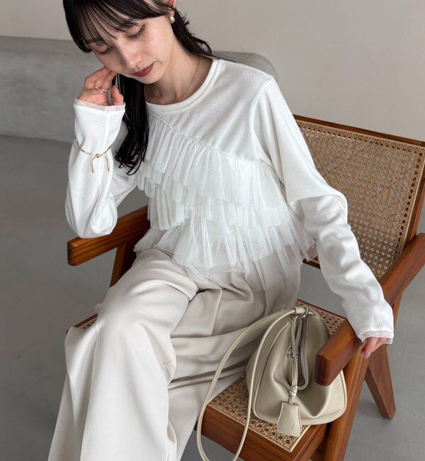  「【kon企画】フリルドッキングロンT」|Tシャツ・カットソー|