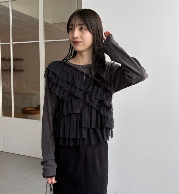  「【kon企画】フリルドッキングロンT」|Tシャツ・カットソー|