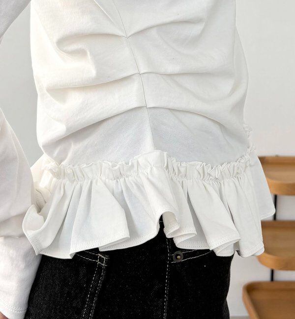  「【前後2WAY】アシメフリルロンT」|Tシャツ・カットソー|