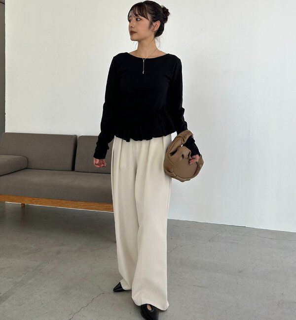  「【前後2WAY】アシメフリルロンT」|Tシャツ・カットソー|