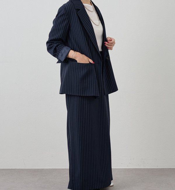  「ストライプビッグジャケット」|テーラードジャケット|