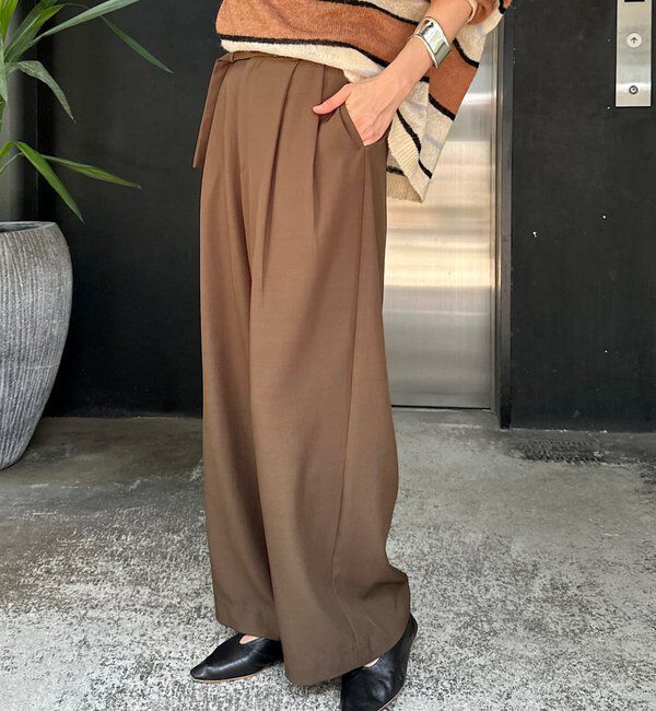  「ダブルタックワイドパンツ」|チノ|