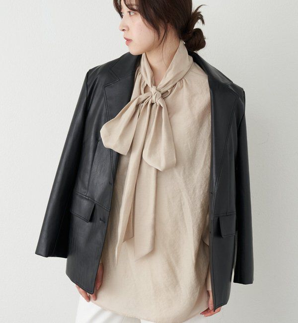  「ボウタイブラウス」|シャツ・ブラウス|ベージュ