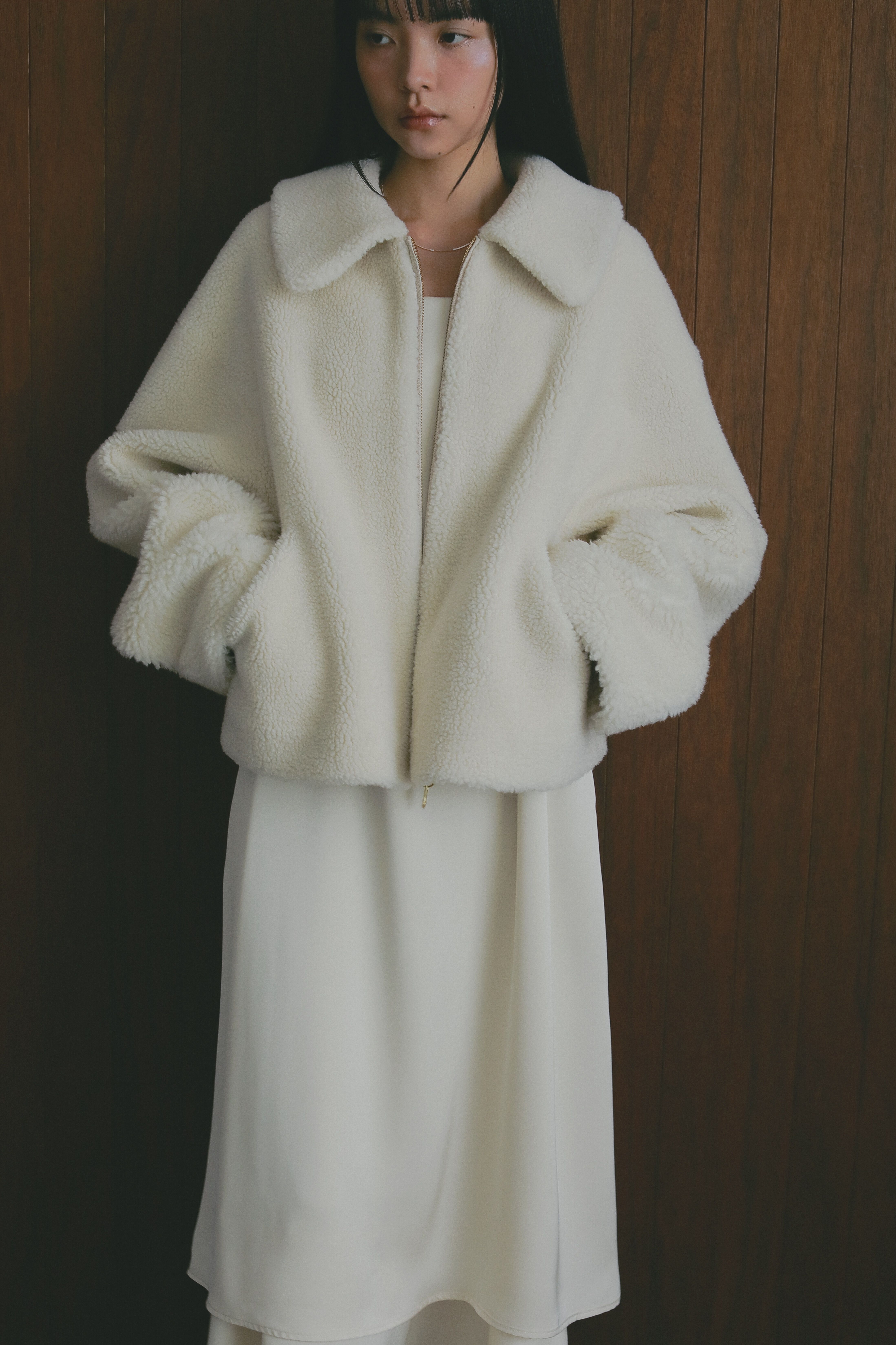 A part by 「リバーシブルボアジャケット」|ブルゾン・スタジャン|ナチュラル