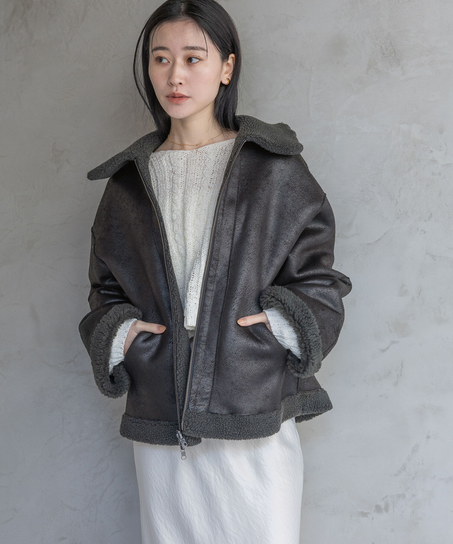 A part by 「リバーシブルボアジャケット」|ブルゾン・スタジャン|