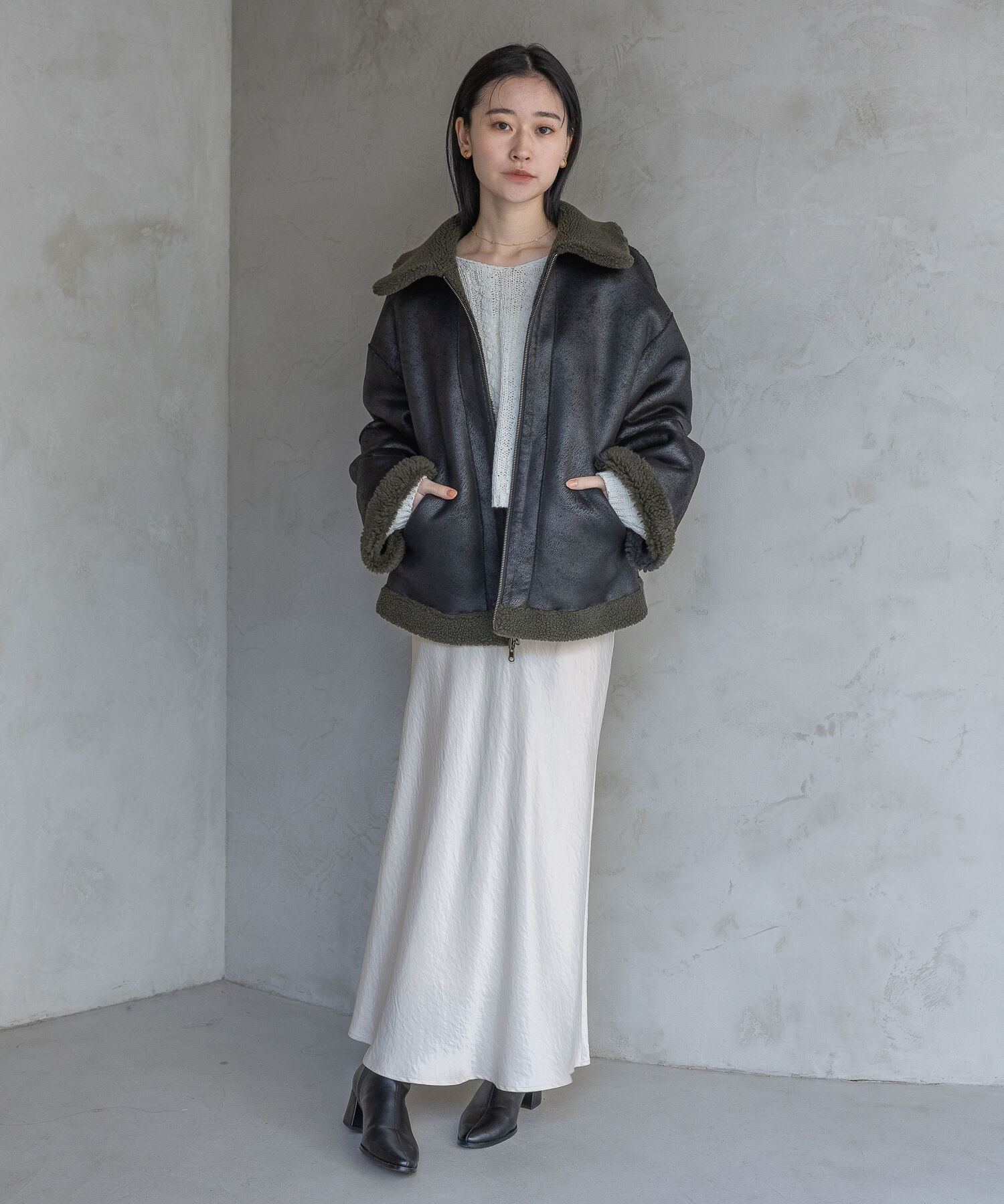 A part by 「リバーシブルボアジャケット」|ブルゾン・スタジャン|