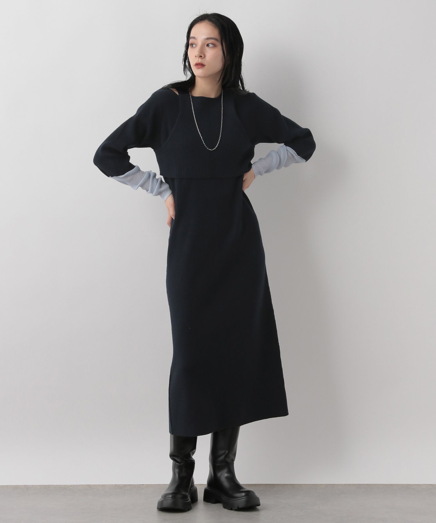 LOWRYS FARM「タンクトップ&ソデシアーワンピース」|ワンピース|