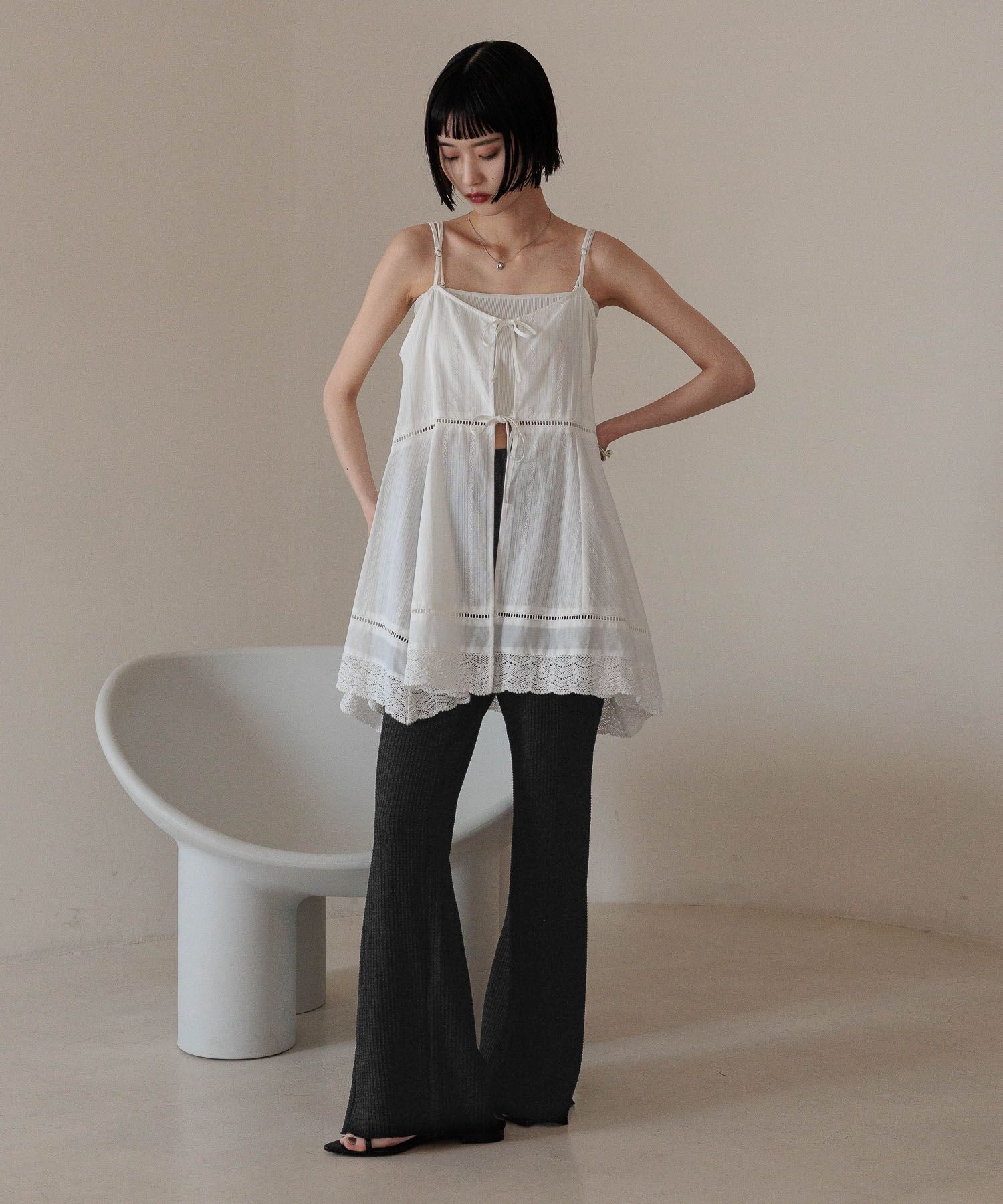 LOWRYS FARM「2WAYコットンレースミニワンピース」|ワンピース|