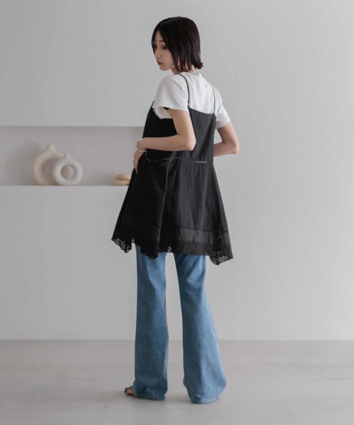 LOWRYS FARM「2WAYコットンレースミニワンピース」|ワンピース|