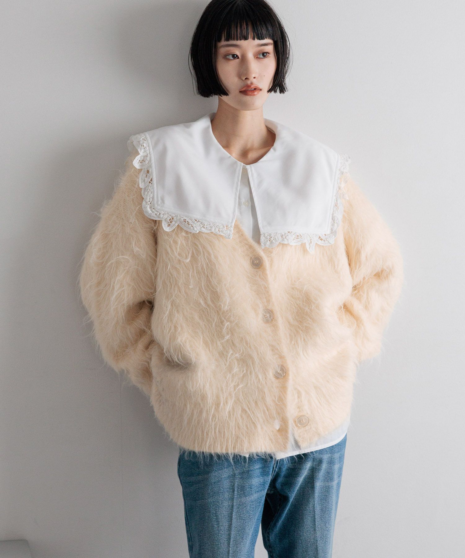 LOWRYS FARM「シャギーロングVカーディガン」|ニット・セーター|NTL