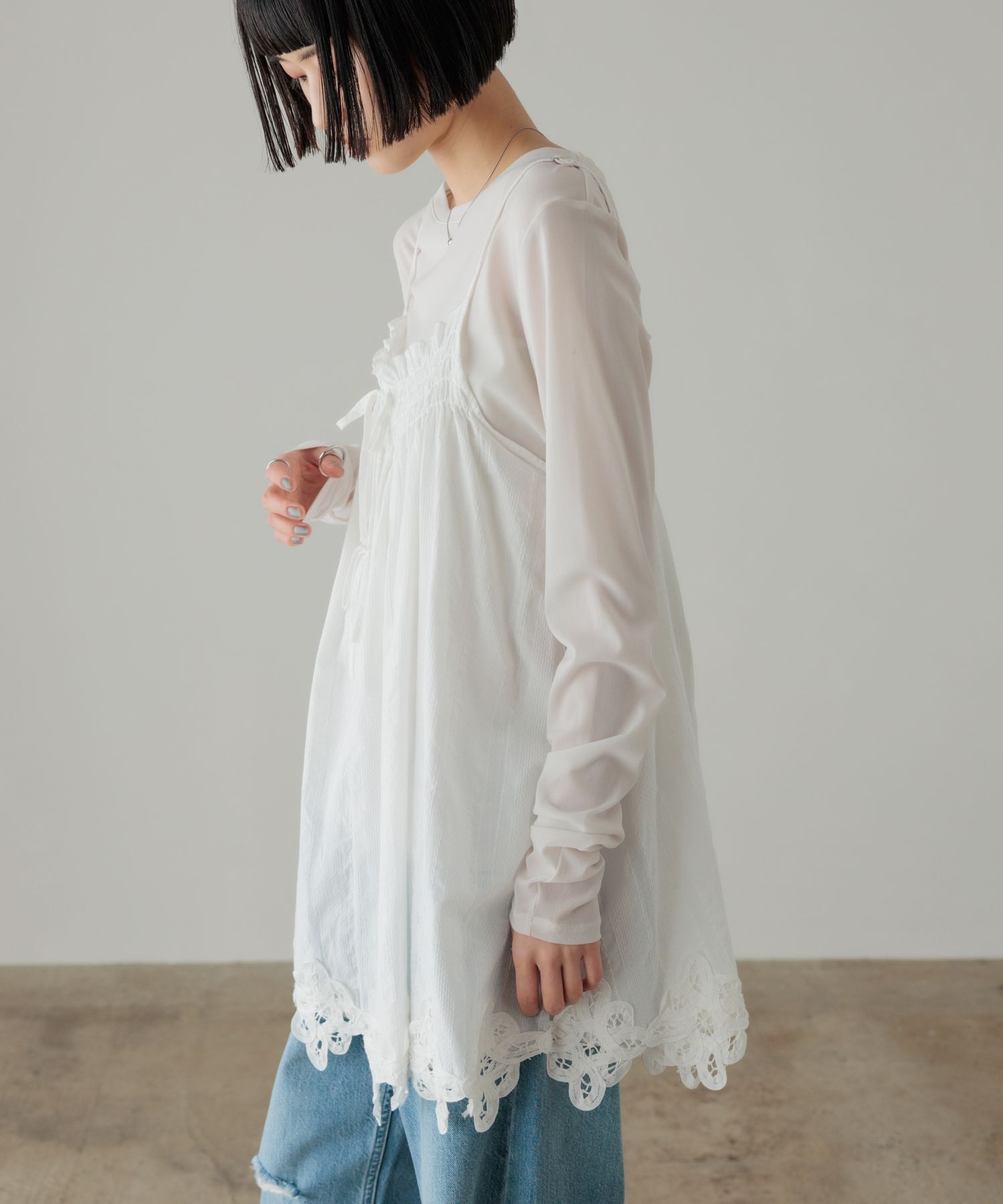 LOWRYS FARM「２ＷＡＹバテンレースミニワンピース」|ワンピース|