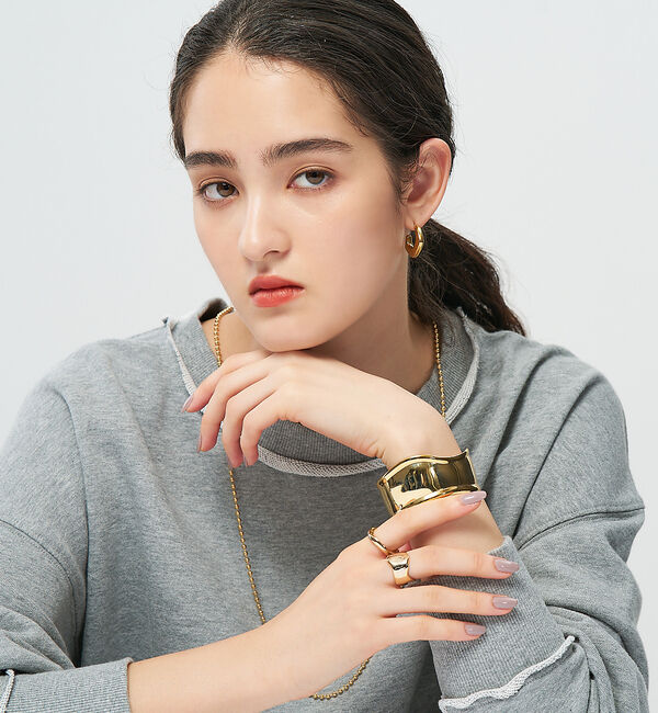collex「【dignif／ディグニフ】ワイドウェーブバングル」|ブレスレット・バングル|