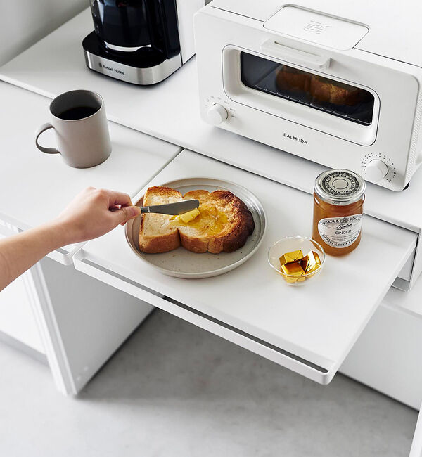 collex「【tower】2wayキッチン家電下引き出し＆スライドテーブル タワー W80」|食器・キッチングッズ|