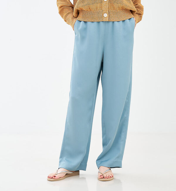 collex「【手洗い可能】【新色】リラックスサテンパンツ2」|その他|セージグリーン