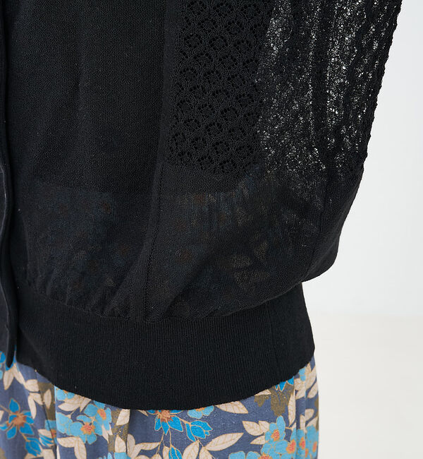 collex「リネンタッチ透かし柄カーディガン」|カーディガン|