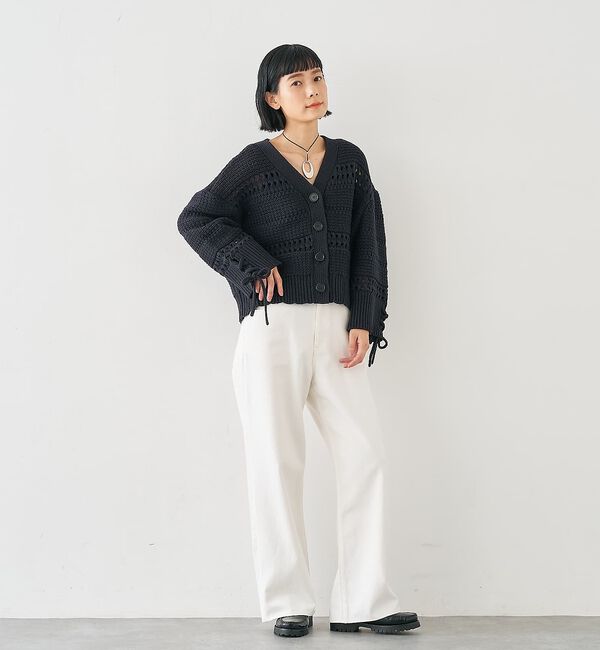 collex「袖口レースアップ2WAYカーディガン」|カーディガン|
