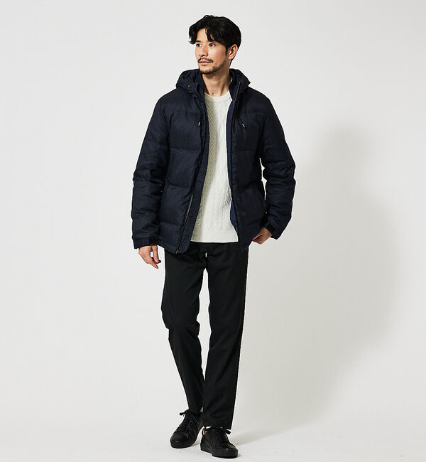 ABAHOUSE「【撥水】700FP ウールライク ダウンジャケット/フードブルゾン」|ダウン|