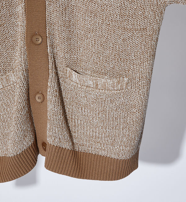 ABAHOUSE「ミックスカラー 片畦編み カーディガン」|カーディガン|