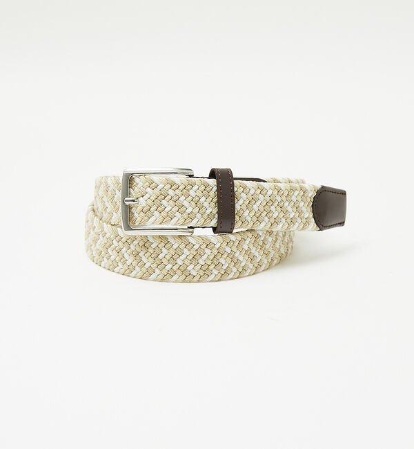 ABAHOUSE「【ストレッチ】ゴムメッシュ ベルト」|ベルト|ベージュ