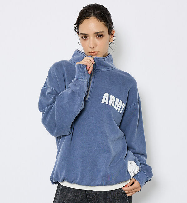 ABAHOUSE「【JOHNBULL/ジョンブル】ARMY スウェットハーフジップ /プルオーバー」|スウェット・ジャージ|ネイビー