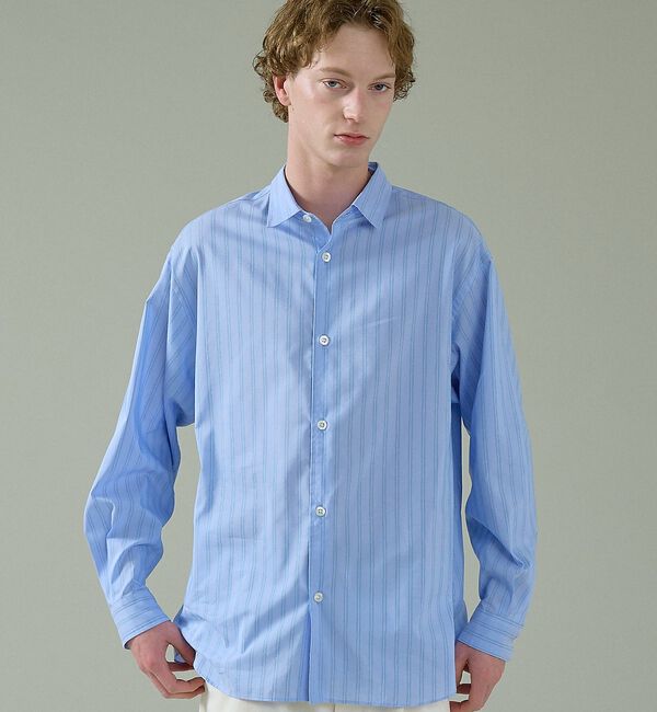 ABAHOUSE「エアリーストライプ オーバーサイズ レギュラーカラーシャツ」|シャツ・ブラウス|