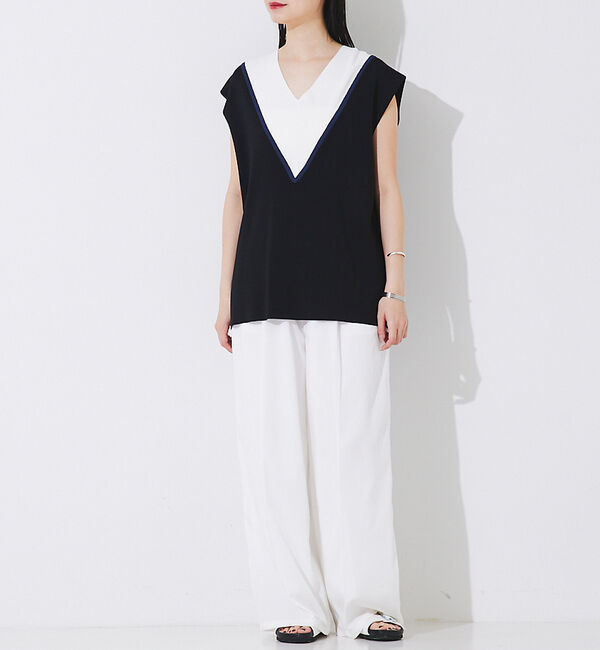 Rouge vif「Ｖネックニットベスト」|ベスト・ジレ|